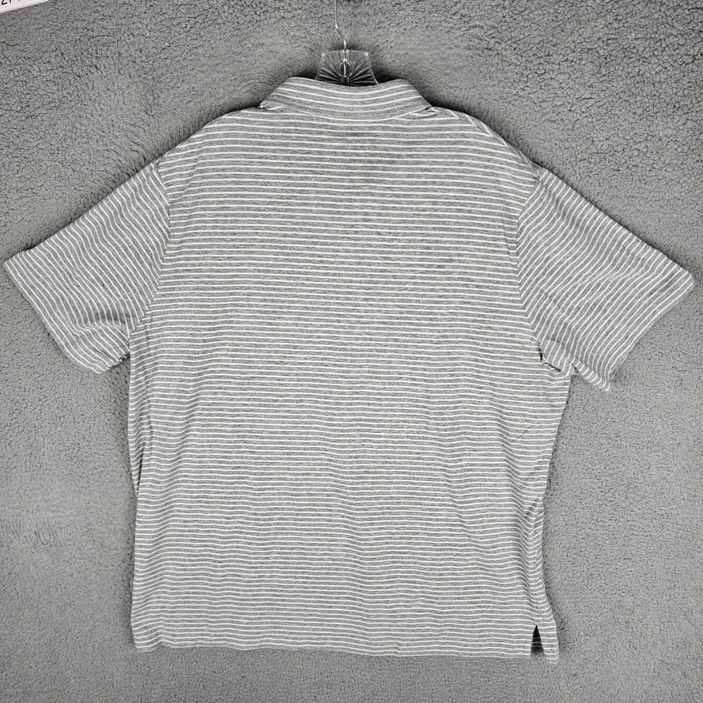 Polo Ralph Lauren Polo Mens XXL Grey Performance Striped Pocket Short Sleeve